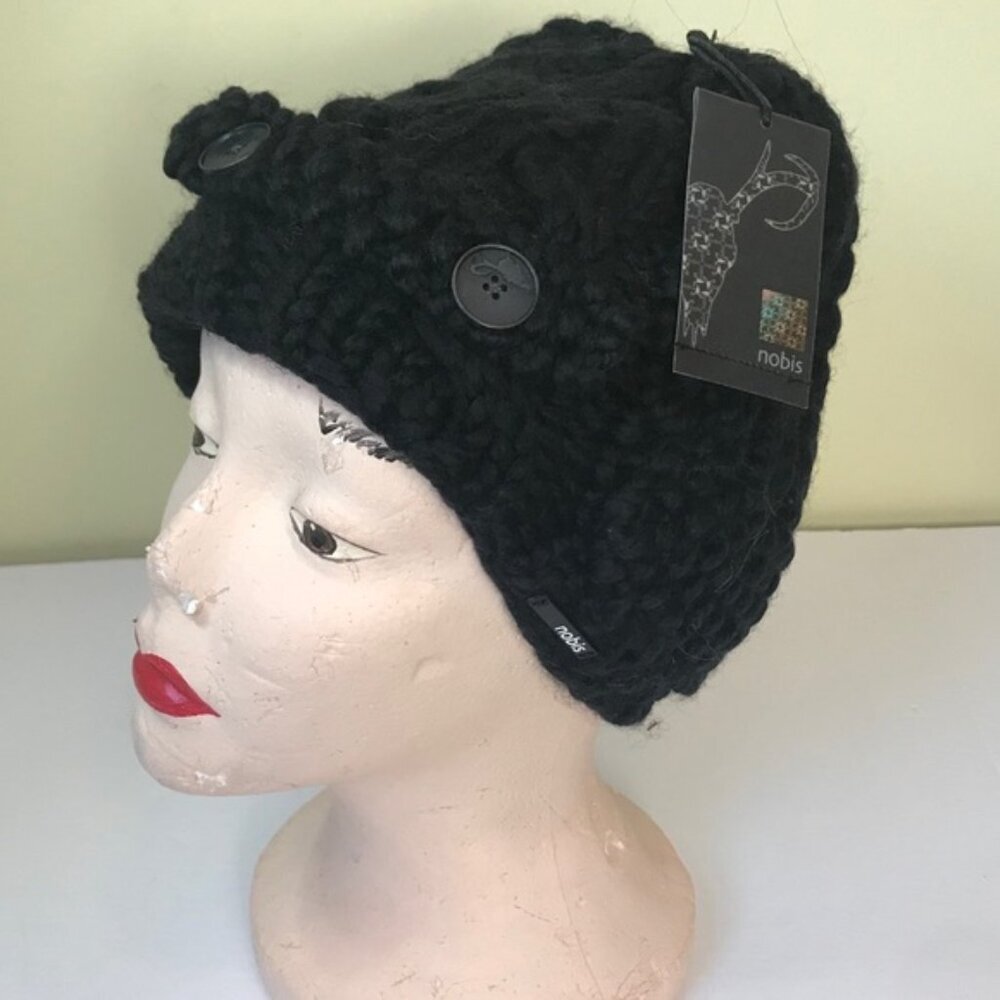 Nobis NEW DAKOTA Wool Knit Toque Beanie Hat Boho Cable Knit Sweater Wool Sweater